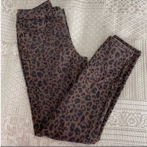 Women's Brown Leopard Print Skinny Jean Pants Size 27